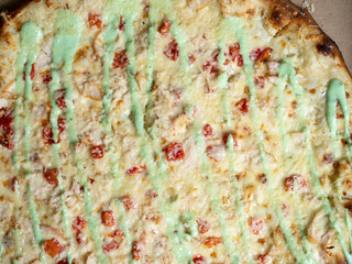 close-up of caesar pizza. Food background
