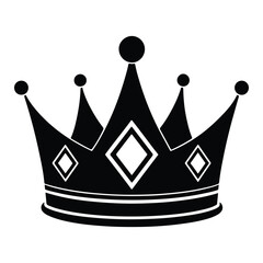 A black crown selhouette vector illustration with a white background