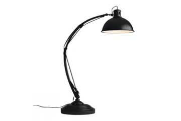 Black arc lamp isolated on transparent background, png file, no background png file