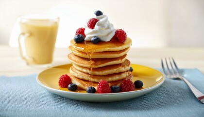 Stack of fluffy pancakes