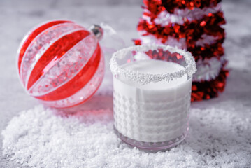 Coconut cream martini cocktail in a glass