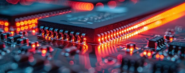 Smart home automation, vibrant colors, sleek design, closeup, modern