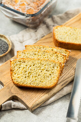 Homemade Baked Lemon Poppyseed Bread Loaf