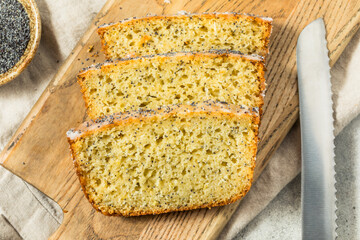 Homemade Baked Lemon Poppyseed Bread Loaf