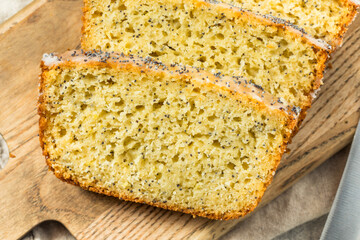 Homemade Baked Lemon Poppyseed Bread Loaf