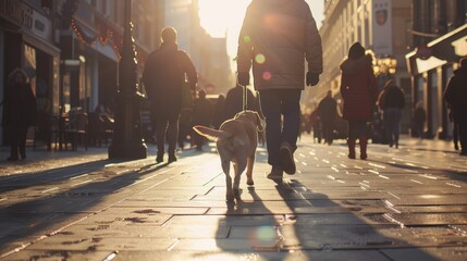 Serene Walk in a Sunlit Urban Setting