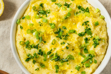 Greek Homemade Lemon Skordalia Potatoes with Olive Oil