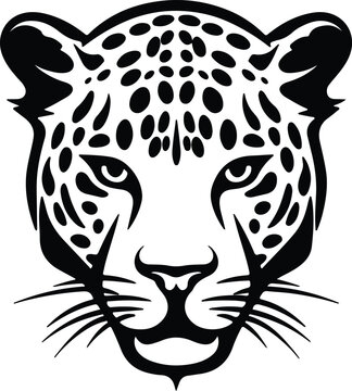 Black silhouette of jaguar head