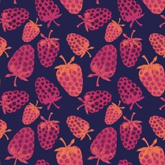 Cartoon summer fruit seamless strawberry pattern for birthday wrapping paper