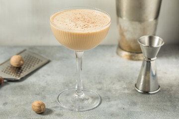 Refreshing Cold Boozy Brandy Alexander Cocktail