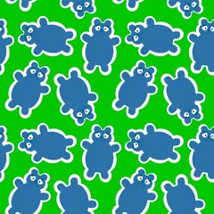 Cute animals seamless fluffy bears pattern for wrapping paper and kids