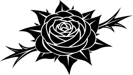 black and white rose tattoo