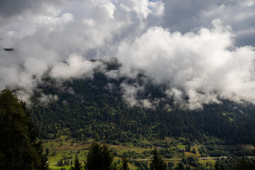 landscape in the morning with clouds