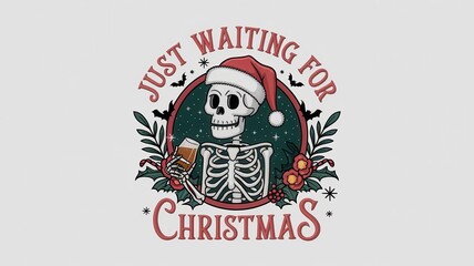 Skeleton is holding a beer