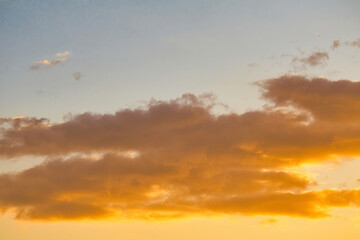Dramatic golden sunset cloud.