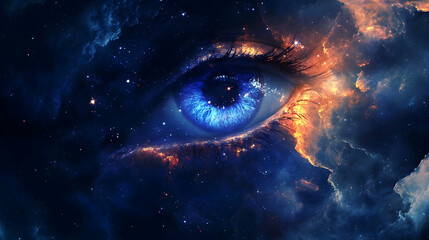 Surreal cosmic eye nebula in deep space  -