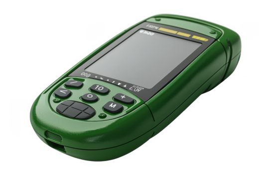 Green glucose monitor isolated on transparent background, png file, no background png file