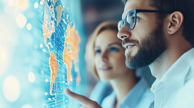 Startup founder meeting with global business partners, discussing international expansion