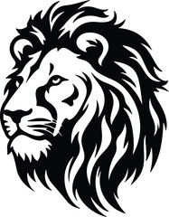 Black silhouette of lion head