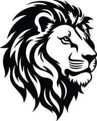 Black silhouette of lion head