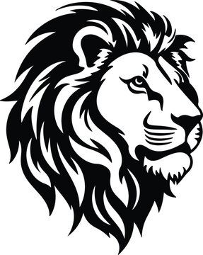 Black silhouette of lion head