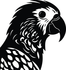 Black silhouette of lorikeet head