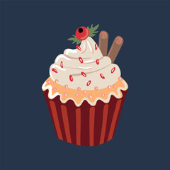 Illustration of a Christmas muffin.