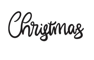 Christmas Modern Bouncy Lettering. Handwritten Calligraphy Expressive Decorative Font. Stylish Bold Typeface. Winter Sale Signage. Online Shopping. Vector Illustration.