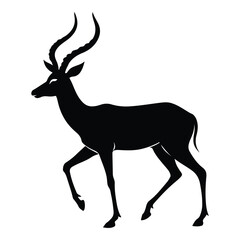 A black deer silhouette vector illustration on a white background