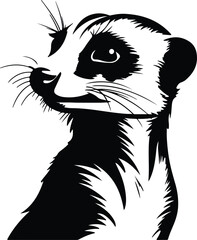 Black silhouette of meerkat head
