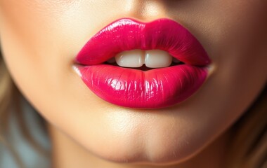 Fototapeta premium Perfect Pink Lips in Detail