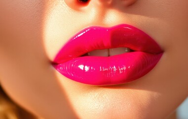 Fototapeta premium Perfect Pink Lips in Detail