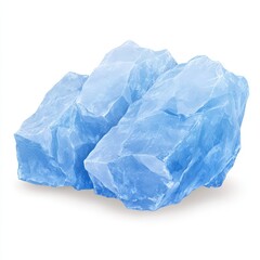 Obraz premium Blue mineral rocks on a white isolated background.