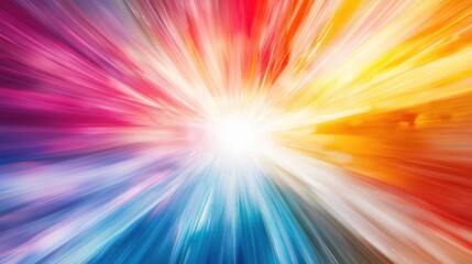A dynamic explosion of radiant, intersecting rays with vibrant color contrasts and smooth gradients, modern and bold