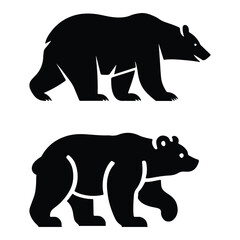 Selhouette vector illustration of bear on a white background