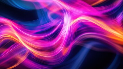 Obraz premium A dynamic flow of intertwining light trails and fluid gradients, vibrant and ethereal, Light Trail style
