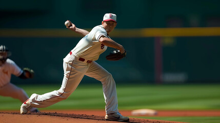 A baseball pitcher in mid-windup on the pitching mound about to pitch a fast ball during a baseball game.