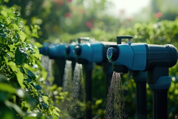 Robotic farming assistants monitoring water usage and adjusting irrigation systems
