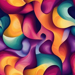 Abstract colorful background with smooth flowing shapes and vibrant colors.