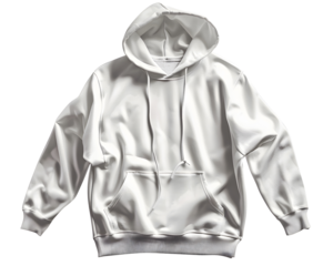 Stylish white hoodie with adjustable drawstrings, perfect for casual wear or layering in any season.