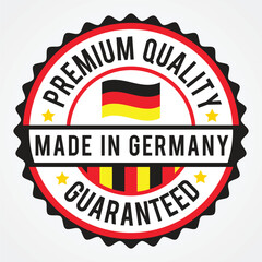 Premium Quality Made in Germany Guarantee Badge with Flagged Theme