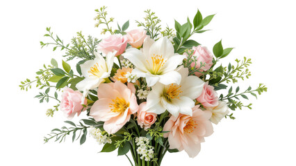 Obraz premium bouquet of white tulips isolated on white background