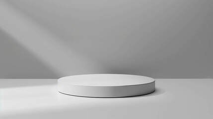 3D rendering of a simple and clean product display stage with a soft spotlight.