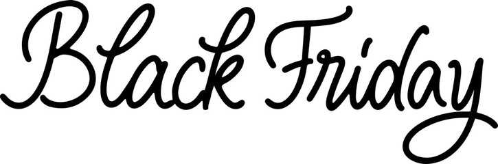 Black Friday Modern Monoline Sign. Shopping Sale Banner. Brushpen font. Calligraphy Lettering. Hand written label.