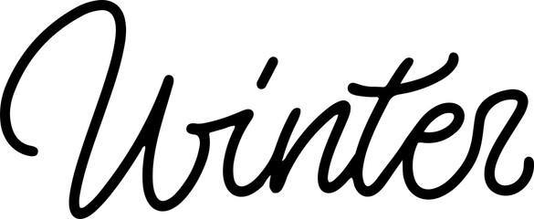 Winter Modern Monoline Sign. Shopping Sale Banner. Brushpen Black font. Calligraphy Lettering. Hand written label.