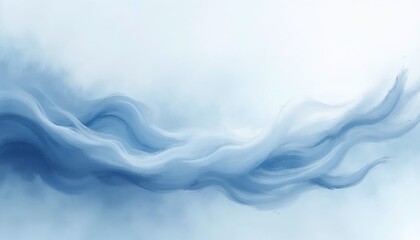Abstract soft blue waves flowing gracefully on a light background, evoking a serene atmosphere