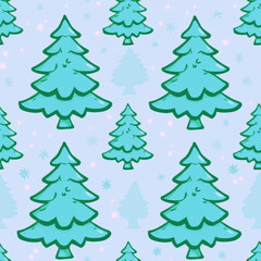 Fototapeta premium Seamless cartoon background for New Year celebrations and festive holiday themes