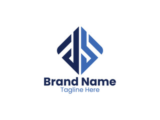 Vector JS letter logo design JS creative initials letter logo concept