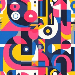 Obraz premium Abstract geometric pattern with vibrant colors and shapes.