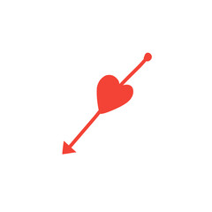 red valentine heart arrow vector